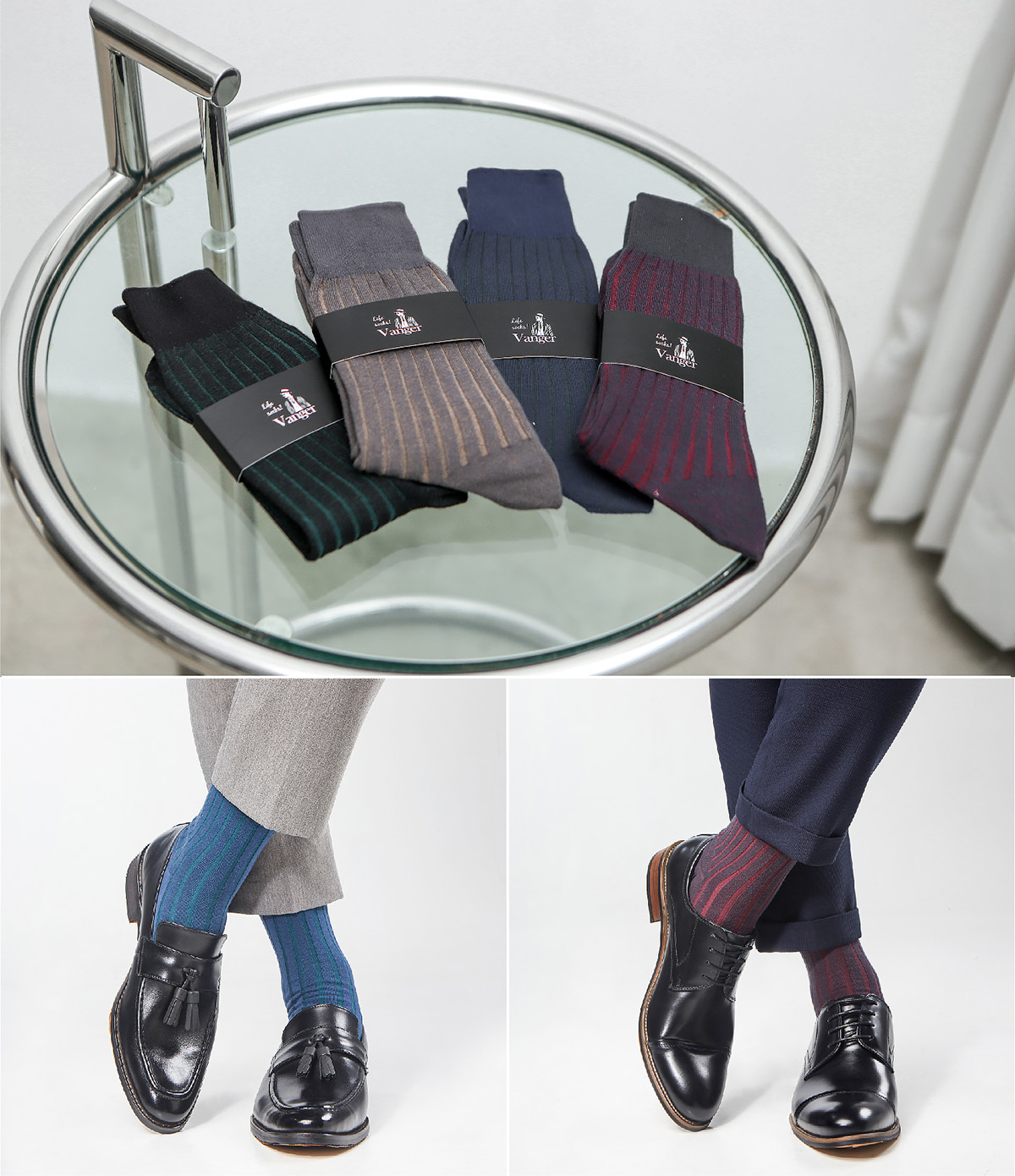 Vanger質日紳士系列-雙針襪
