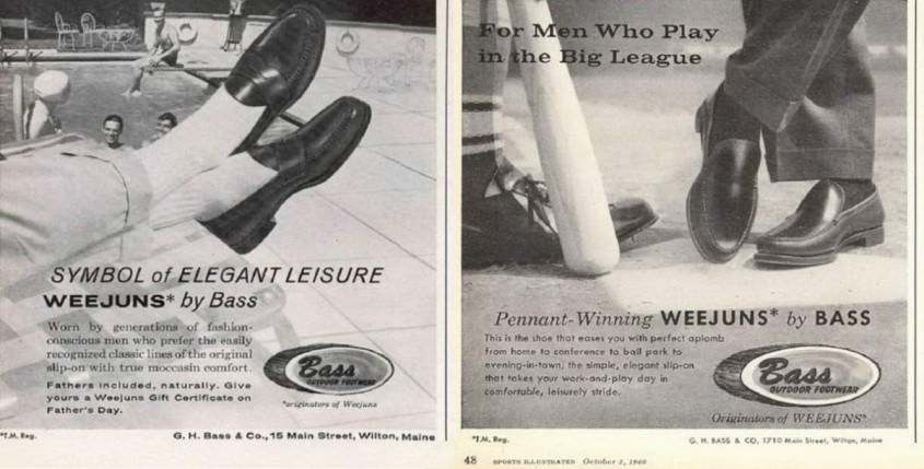 美國百年鞋廠GH Bass當年推出樂福鞋的廣告